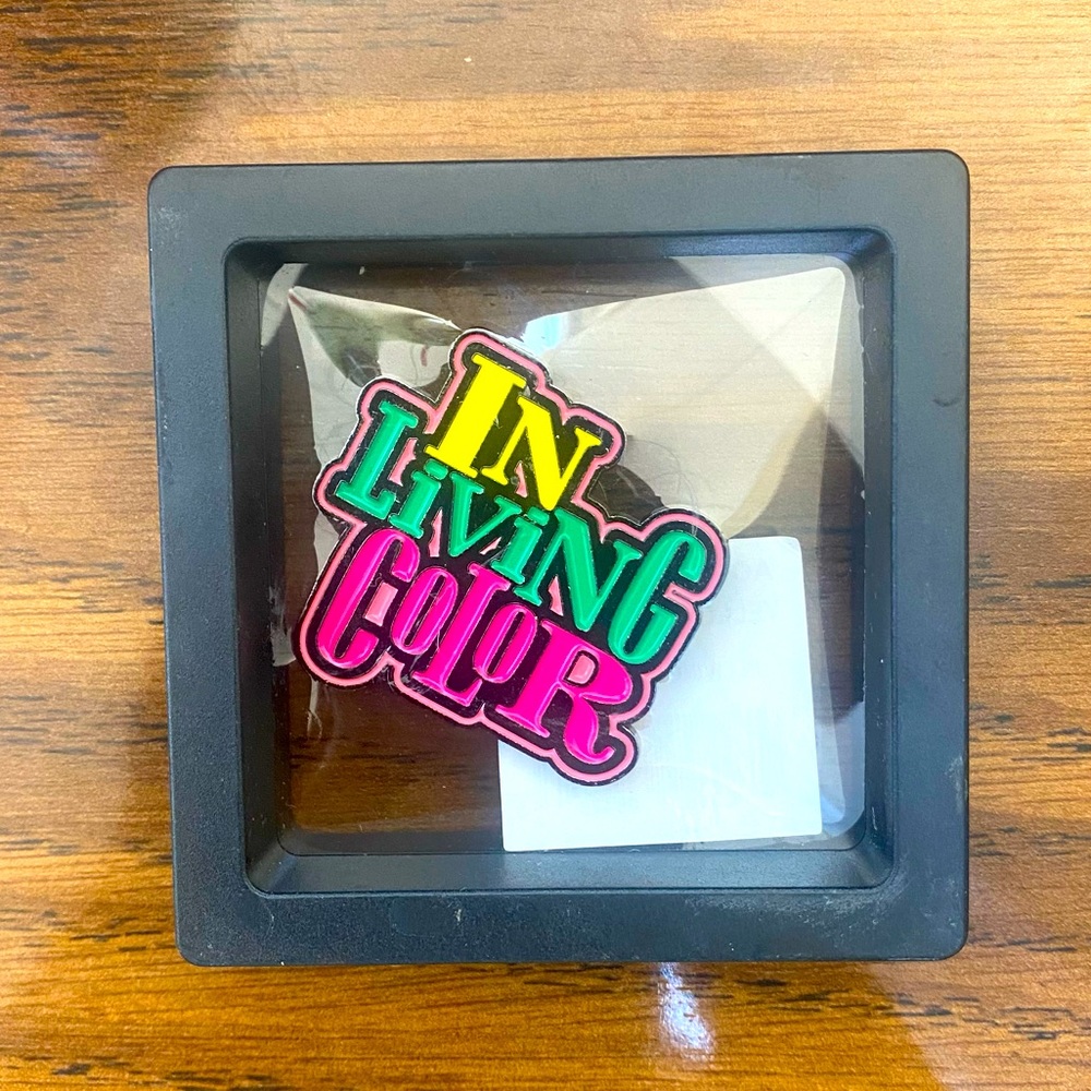 vintage In Living Color enamel pin